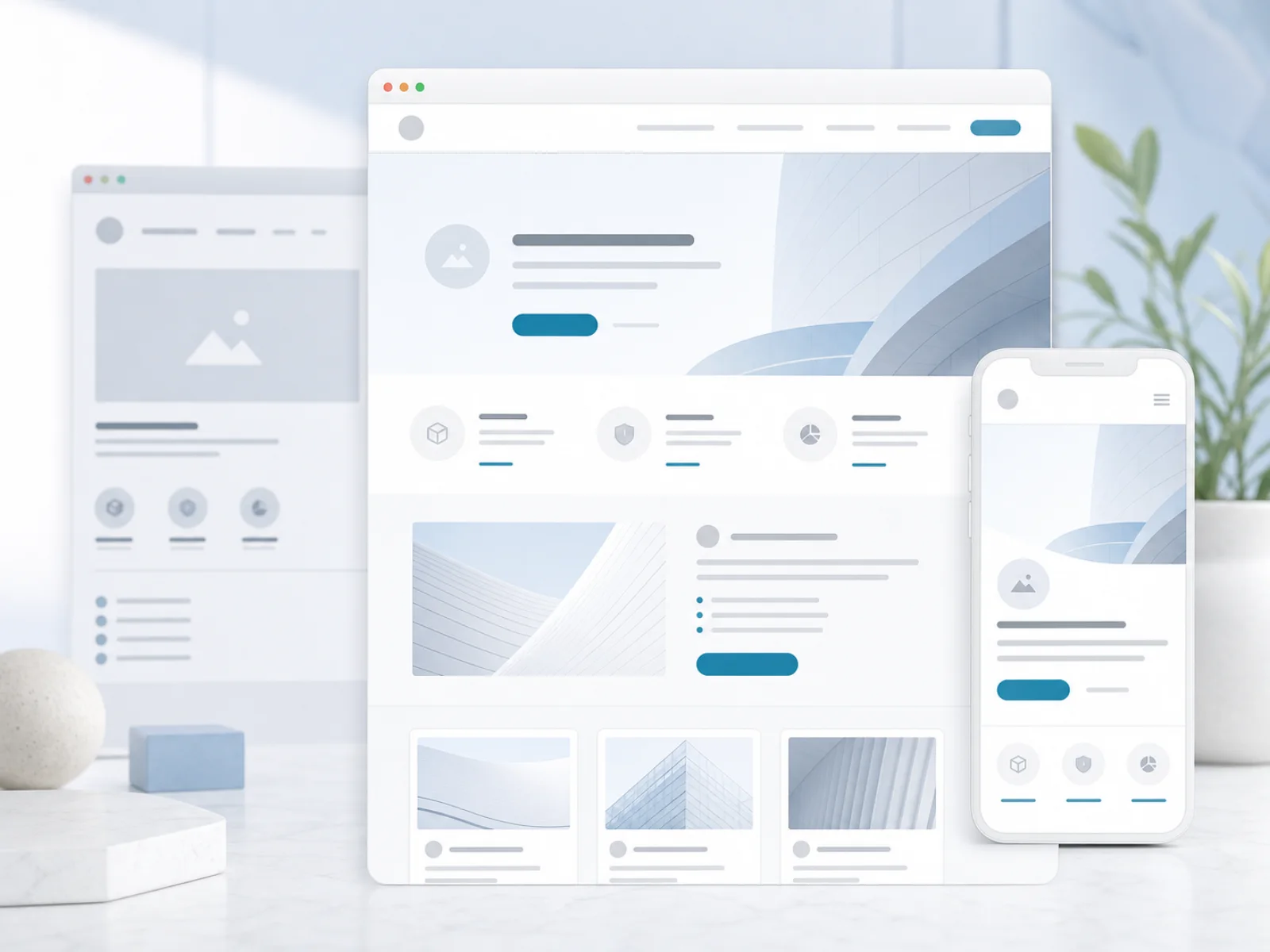 Website upgrade concept with refined service sections