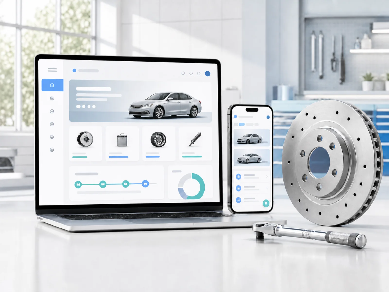 Auto shop website example concept