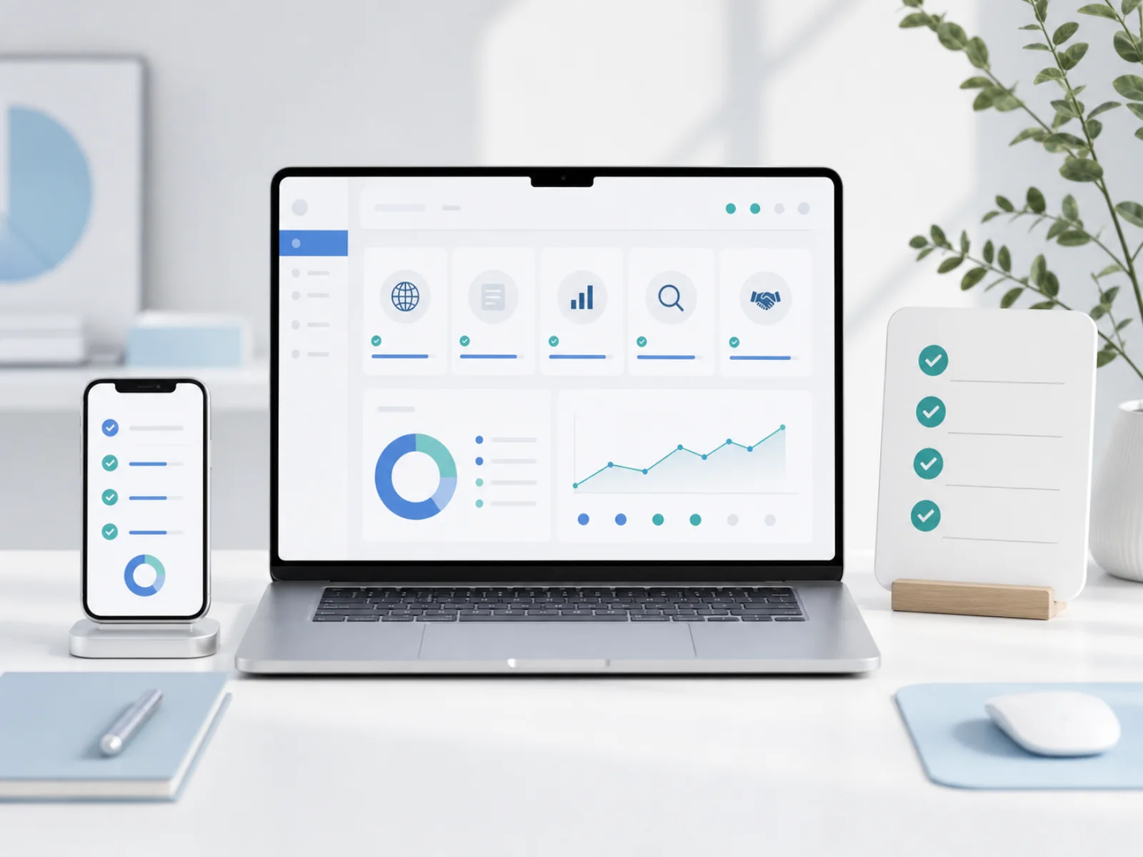 Launch setup concept for a consultant website